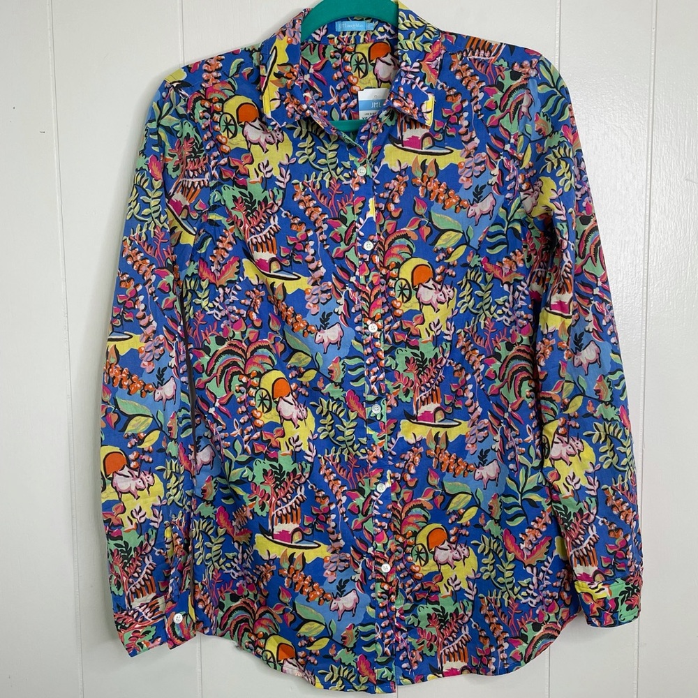 NWT J. McLaughlin Lois Blouse Mini Fresh Fields Button Down Top